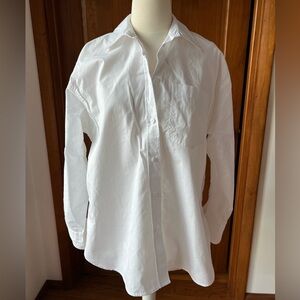 Classic White Button-Up Shirt - Oversized by J-Crew!